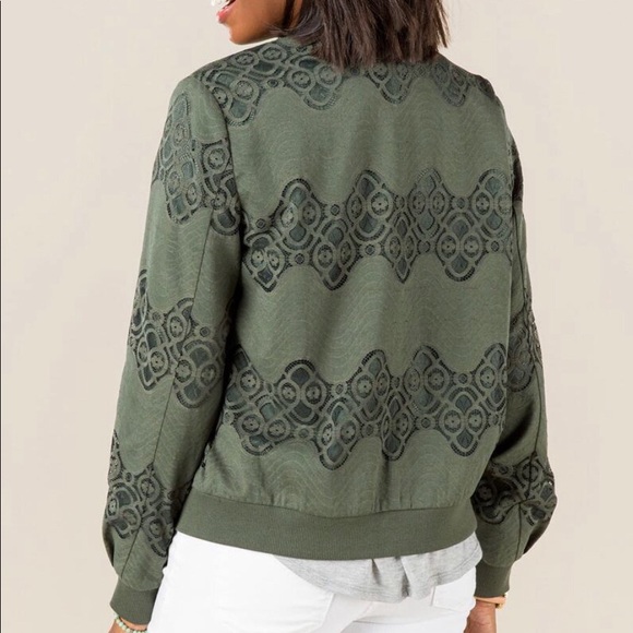 Francesca's Monterey Lace Bomber Jacket - Picture 2 of 3